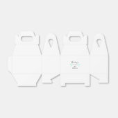Groen blauw pastel baby shower minimaal bewerkbaar bedankdoosjes (Uitgevouwen)