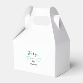 Groen blauw pastel baby shower minimaal bewerkbaar bedankdoosjes