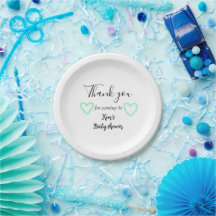 Groen blauw pastel baby shower minimaal bewerkbaar