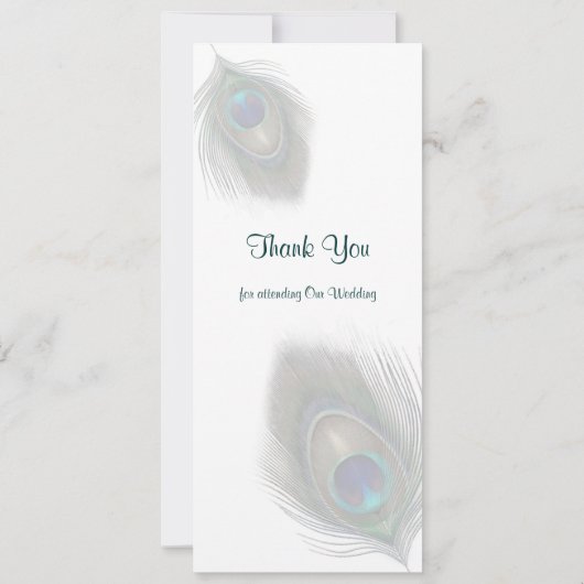 Groen blauw paukveren Menu Uitnodiging (Achterkant)