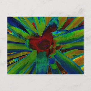 Groen blauw Plant Afbeelding Briefkaart