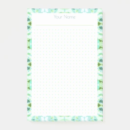 Groen Blauw Puntnet Lay-out College Plan Planner Post-it® Notes (Voorkant)