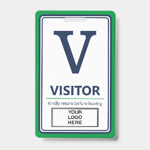 Groen Blauw Rand Zakelijk Logo Bezoeker Badge