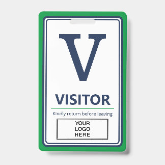 Groen Blauw Rand Zakelijk Logo Bezoeker Badge
