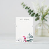 GROEN BLAUW ROZE EUCALYPTUS FAUNA SIERADEN DISPLAY VISITEKAARTJE (Staand voorkant)