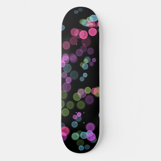 Groen Blauw Roze Paarse Abstracte Bubble Design Skateboard (Voorkant)