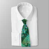 Groen blauw Stropdas van het Ventilatorpatroon van (Gebonden)