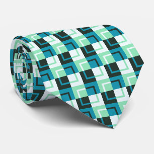 Groen blauw Turquoise - Blauwgroen patroon Stropdas