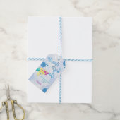 Groen & Blauw Water Pistool Cadeau Labels Cadeaulabel (Met Touw)
