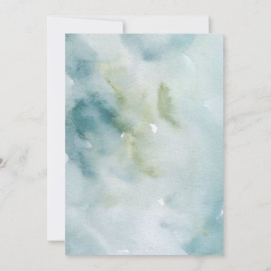 Groen Blauw Waterverf Berry Branch Vrijgezellenfee Kaart (Achterkant)