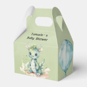 Groen Blauw Waterverf Dragon Boy Baby shower Bedankdoosjes (Voorkant Zijde)