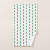 Groen blauw Waterverf Pine Tree Patroon Bad Handdoek (Handdoek)