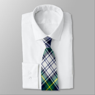 Groen Blauw Wit Plaid Kerst stropdas