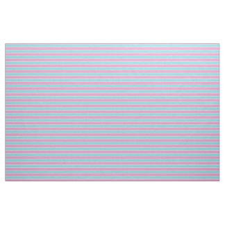 Groen/blauw zeeschuim met roze/witte strepen stof