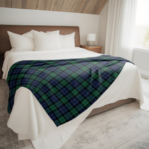 Groen Blauw Zwart Watch Tartan Plaid Fleece Deken