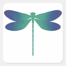 Groen-Blauwe Dunne Dragonfly Gradient Sticker