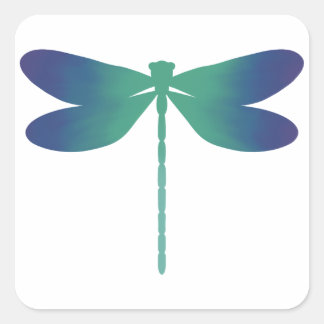 Groen-Blauwe Dunne Dragonfly Gradient Sticker