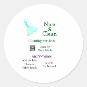 Groen blauwe glitter schoon mop toevoegen naam adr ronde sticker
