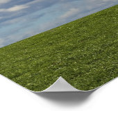 groen , blauwe lucht , witte wolk poster (Hoek)