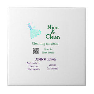 Groen blauwe raster schoon mop voeg naam adres q r tegeltje