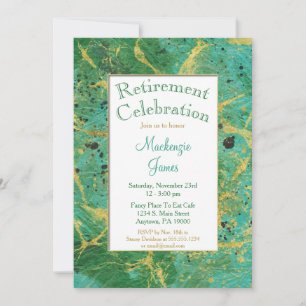 Groen Blauwgroen Gold Abstract Uitnodiging tot uit