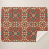 Groen Blauwgroen Roest Sinaasappel Beige Bruin Roo Sherpa Deken (Voorkant (horizontaal))