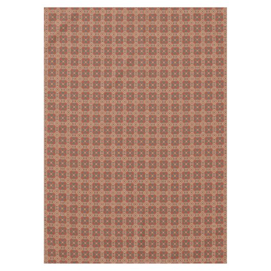 Groen Blauwgroen Roest Sinaasappel Beige Bruin Roo Tafelkleed (Voorkant)