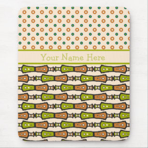Groen, Blauwgroen, zwart, Cream Tribal: Mousepad Muismat