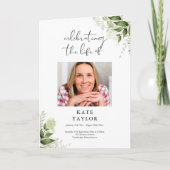 Groen Bloemen begrafenis volgorde van service gevo Programma (Voorkant)