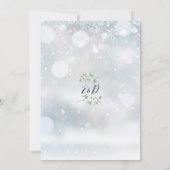 Groen Bloemen Elegant Monogram Winter Bruiloft Kaart (Achterkant)