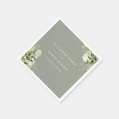 Groen Bloemen Elegante namen Datum Sage Groen Servet (Hoek)