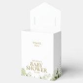Groen Bloemen Goud Baby shower Favor Box Bedankdoosjes (Geopend)