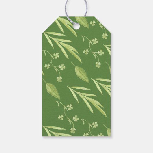 Groen Bloemen krans bruiloft dank u Cadeaulabel (Achterkant)