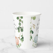 Groen Bloemen Pompoen Geslacht Onthullen Wit Papieren Bekers (Rechts)