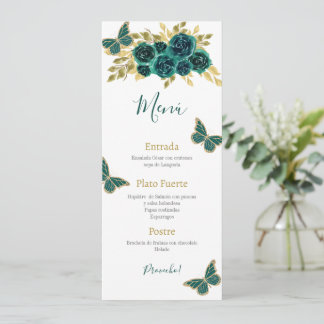 Groen Bloemen Quinceañera Menu