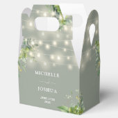 Groen Bloemen String Lights Sage Groen Bruiloft Bedankdoosjes (Geopend)
