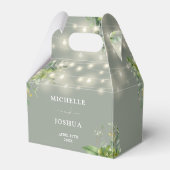 Groen Bloemen String Lights Sage Groen Bruiloft Bedankdoosjes (Voorkant Zijde)