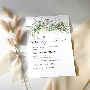 Groen Bloemen Trouwceremonie Details Kaart