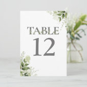 Groen Bloemen Typografie Tafelnummer (Staand voorkant)