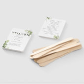 Groen Bloemen Typografie Trouwprogramma Handwaaier (Niet-gemonteerd)