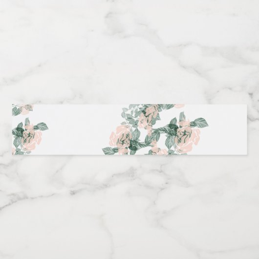 groen bloemen waterfles etiket (Enkel label)