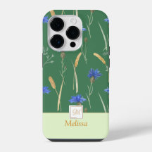 Groen Bloemen Wildbloem Monogram