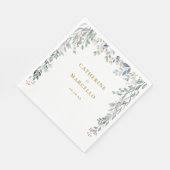 Groen Bloemen Wildflowers Gold Wedding Servet (Hoek)