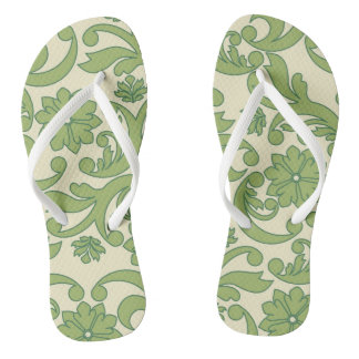 Groen bloemendecor patroon teenslippers