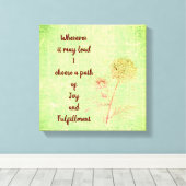 Groen  bloemenfee inspirerend quote canvas afdruk (Insitu (Houten vloer))