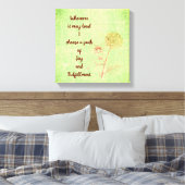 Groen  bloemenfee inspirerend quote canvas afdruk (Insitu (Slaapkamer))