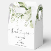 groen bloemenhart script bruiloft bedankdoosjes (Geopend)