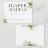 Groen Bloemenluier Raffle Baby shower Informatiekaartje (Voorkant / Achterkant)