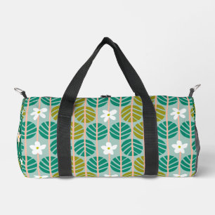 Groen bloemenpatroon groovy retro boho Duffel Plunjezak
