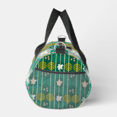 Groen bloemenpatroon groovy retro boho Duffel Plunjezak (Rechts)